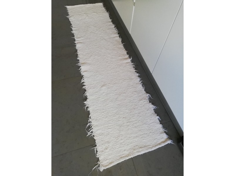 (ESGOTADO) Passadeira artesanal rústica 100% algodão (cor bege claro) - 50x200